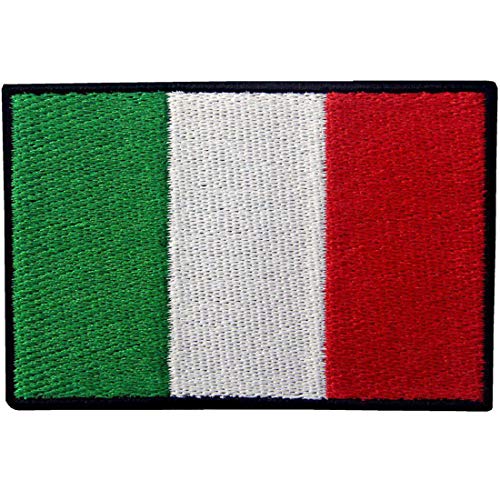 EmbTao Italy Flag Embroidered Patch Italian Iron On Sew On National Emblem