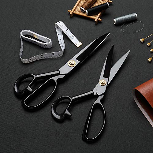 Professional Tailor Scissors 10 inch - Heavy Duty Sewing Fabric Scissors for Leather Cutting Industrial Sharp Shears Home Office Artists Students Tailors Dressmakers
