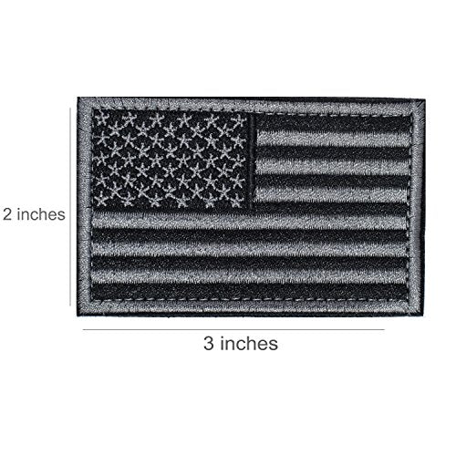2 Pieces Tactical USA Flag Patch -Black & Gray- American Flag US United States of America Military Uniform Emblem Patches (2 Packs)