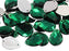 Allstarco 18x13mm Green Emerald CH18 Teardrop Flat Back Sew On Beads for Crafts Plastic Acrylic Rhinestones with Holes for Sewing, Clothing Embelishments, Costume Cosplays - 50 Pieces