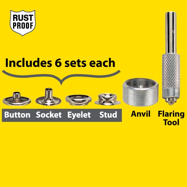 General Tools 1265 Snap Fastener Kit with 6 Fasteners