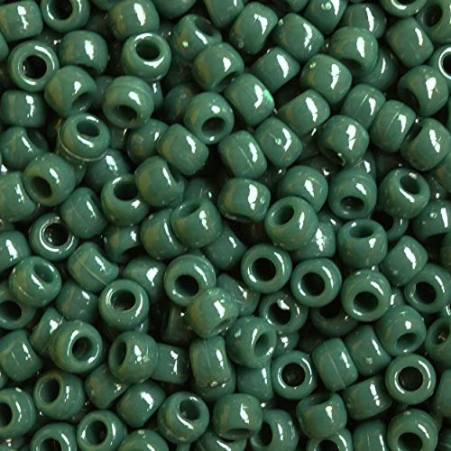 Forest Green Crow Beads Pony Beads Made in USA 6x9mm