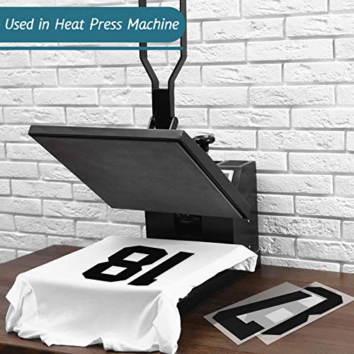 44 Pieces 8 Inch Iron on Numbers T-Shirt Heat Transfer 0 to 9 Jersey Number (Black)