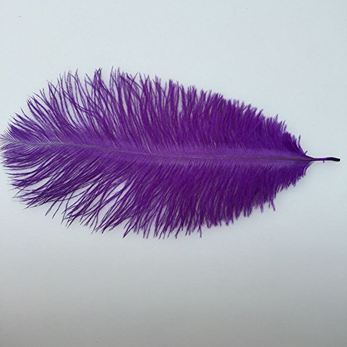 Sowder 50pcs Natural 8-10inch(20-25cm) Ostrich Feathers Home Wedding Decoration(Purple)