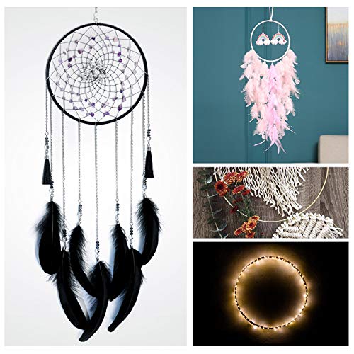 3 Pack 14 Inch Large Metal Floral Hoop Wreath Macrame Gold Hoop Rings for Making Wedding Wreath Decor and DIY Dream Catcher Wall Hanging Crafts
