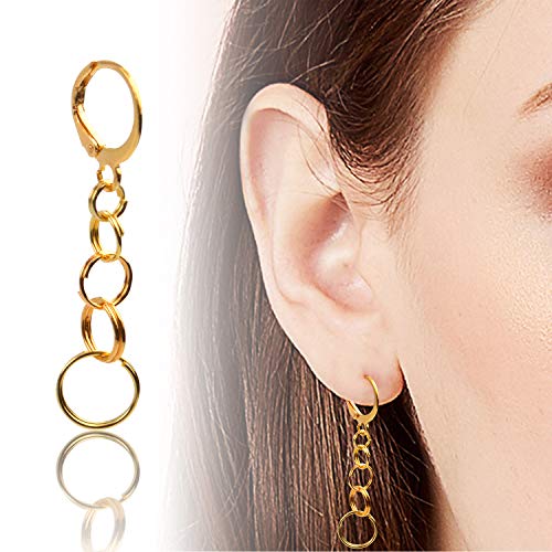 Hypoallergenic Earring Hooks, 120 Pieces Brass Lever Back Earring Round French Hook Ear Wire with Open Loop for Earring Designs Jewelry Making - 4 Colors