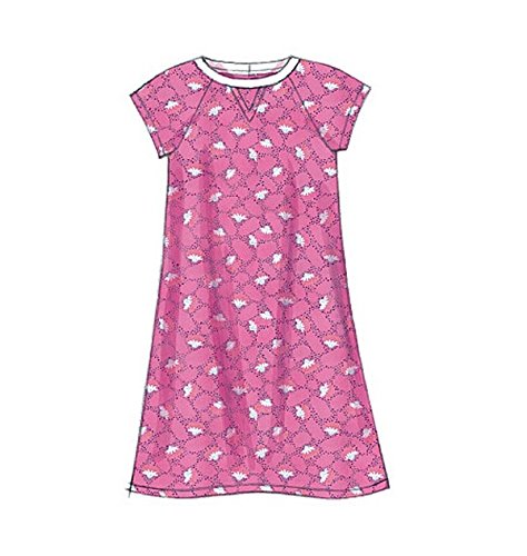 McCall's Patterns M7344 Children's/Girls' Raglan Sleeve Knit Dresses, Size CHJ (7-8-10-12-14)