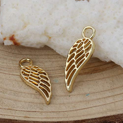 JGFinds Angel Wings Pendant Charm - 40 Pack of 20 Silver / 20 Gold Toned DIY Jewelry Making Supplies; Small 7/8 Inch for Bracelet, Necklace, Earrings or Arts and Crafts