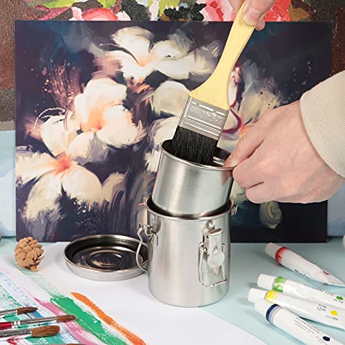 MyLifeUNIT Paint Brush Cleaner, Stainless Steel Brush Holder for Painting, 6.6 oz