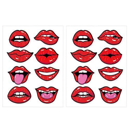 Exceart 80Pcs Mouth Stickers Face Cover Stickers Lips Stickers Smile Decals for Face Cover Bandana Headwear