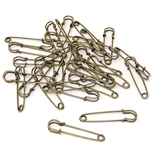 Honbay 30PCS 5cm/2Inch Brooches Heavy Duty Safety Pins for Blankets, Sweaters, Shawls, Kilts, Crafts (Bronze)