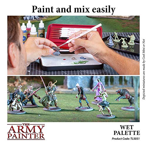 The Army Painter Wet Palette for Acrylic Painting & Hydro Pack Paper Palette - Premium Wet Palette for Miniatures with 50 Palette Paper Sheets & 2 Wet Palette Sponges - Painting Palette with Lid