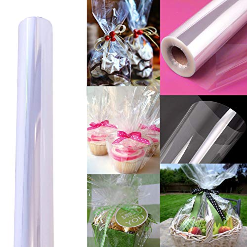 AnapoliZ Clear Cellophane Wrap Roll | 100’ Ft. Long X 16” In. Wide | 2.3 Mil Thick Crystal Clear | Gifts, Baskets, Arts & Crafts, Treats, Wrapping | Food Grade Specifications