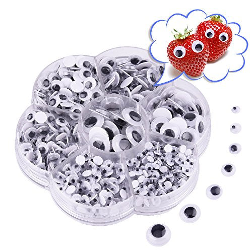 KUUQA 700 Pieces Mixed Wiggle Googly Eyes Self Adhesive Googly Eyes DIY Scrapbooking Crafts (Assorted Sizes)