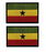 HFDA 2 Piece Different Country Flags Patch - Tactical Combat Military Hook and Loop Badge Embroidered Morale Patch (Ghana)