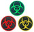 Zcketo 3 Pcs Caution! Biological Hazard Patch Resident Zombie Outbreak Response Team Warning Patrol Patch Tactical Biohazard Patch Embroidered Applique with Hook and Loop Fastener- 3.15inch Diameter
