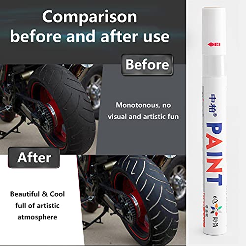 Tire Marker Lettering Tire Paint Pen Markers Permanent Waterproof oil based Paint Markers for Car Vehicle Motorcycle Tyre (white 3pcs)