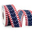Ribbli 4th of July Patriotic Ribbon,Stars and Stripes Wired Ribbon, 1-1/2 Inch x 10 Yard,Red/White/Navy,Canvas Ribbon for Bow,Wreath,Tree Decoration
