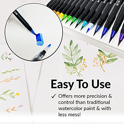 25 Pk Watercolor Pens Artist Water Coloring Brush Tip Watercolor Markers Painting Set Paint Art Supplies for Adults & Gifts for Artists Watercolor Brush Pens, Water Color Brush Pen & Water Brush Pens
