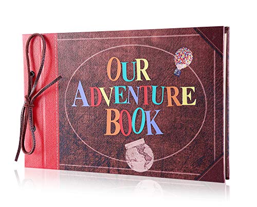 Pulaisen Scrapbook Album Upgraded Our Adventure Book Handmade DIY Family Scrapbook with 3D Letter Cover,Great for Thanksgiving, Christmas, Anniversary, Family Memory,Wedding,Birthday,Valentines Day