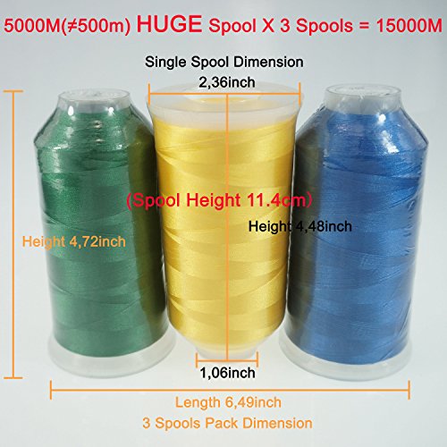 New brothreads -32 Options-Various Assorted Color Packs of Polyester Embroidery Machine Thread Huge Spool 5000M for All Embroidery Machines - Basic Colors 2