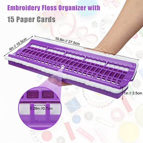 Floss Organizer Embroidery 30 & 50 Position, Boyistar Embroidery Thread Organizers Shelf for Cross Stitch Tool, Sewing Thread Holder with 15 Cards Embroidery Organizer for Floss, Needle