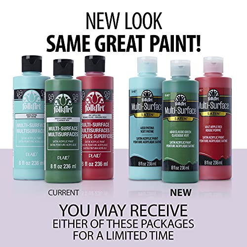 FolkArt Multi Surface Specialty Effect Paint in Assorted Colors (8 oz), Metallic Sterling Silver