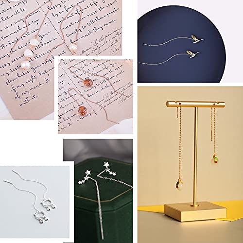 UNICRAFTALE 12pcs 100mm 3 Colors Ear Threads Brass Earrings Thread Dangling Threaded Long Chain Drop Earring Threader for Women Jewellery Making