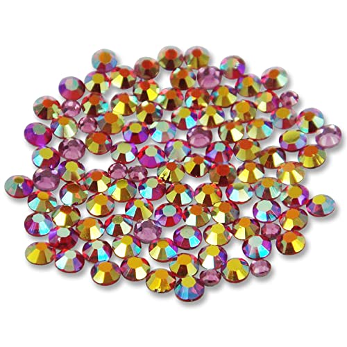 Ronomia 1440PCS Flatback Rhinestones Crafts Art Crystal Round Rhinestone Glass Stones Glitter Gems Colorful Faux Diamond(SS10/2.8mm Colorful)