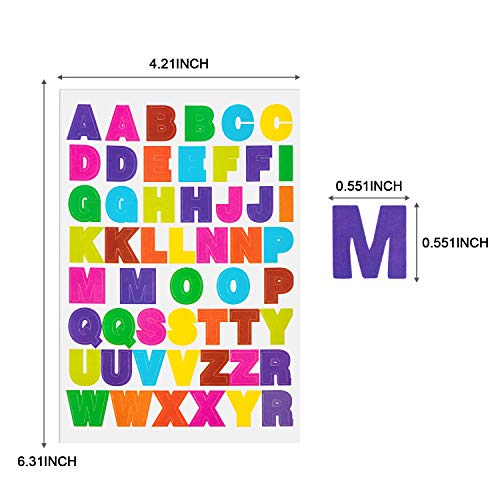 20 Sheets Alphabet Letter Stickers 10 Colors Self Adhesive Sticker Colorful PU Material Convex Feeling (Colored Letter Stickers 1)