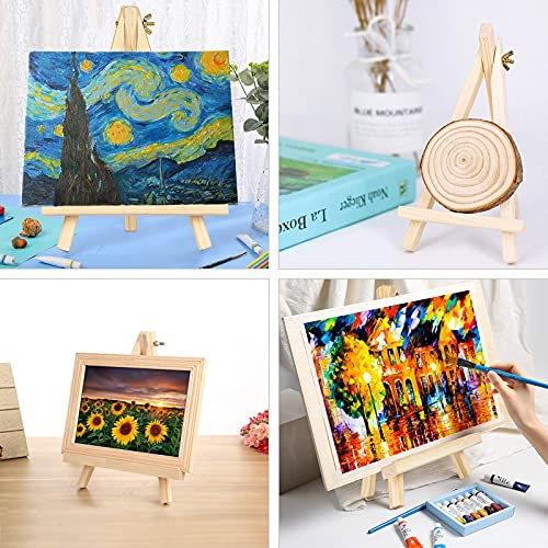 Dolicer Wooden Easel Stand, 6 Pack 9.4’’ Tall Adjustable Tabletop Easels, Wood Tripod Easels for Canvas, Portable Art Easel for Adults Kids Artists Painting, Displaying Photos