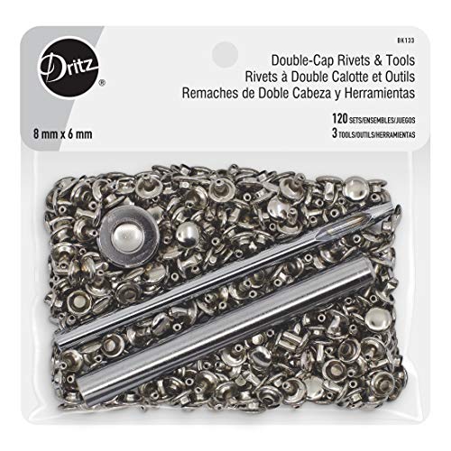 Dritz Double Cap Rivets Nickel Includes Rivets & Tools Fasteners