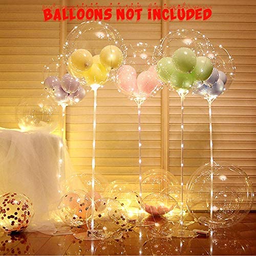 Stand 10 Pack Column 70cm with Stick for BoBo Balloons, All Inch, Party Decoration, Birthday,Halloween, Wedding Anniversary, Birthday, Christmas, , Light, Proposal, Base para Globos Todos los Tamanos