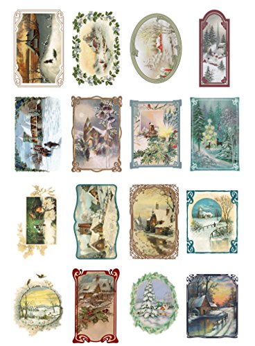 Decoupage Paper Pack (10sheets A4 / 8"x12") Christmas Winter Landscapes FLONZ Vintage Ephemera