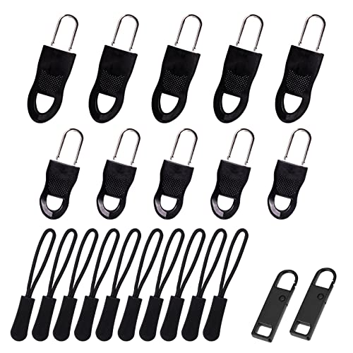 Mongather 22 Pieces Universal Zipper Replacement Kit, Zipper Pull Replacement, Removable Zipper Replacement, Zipper Handle Repair，Suitable for Luggages, Jackets, Wallet and Trousers., 76062795MIX01