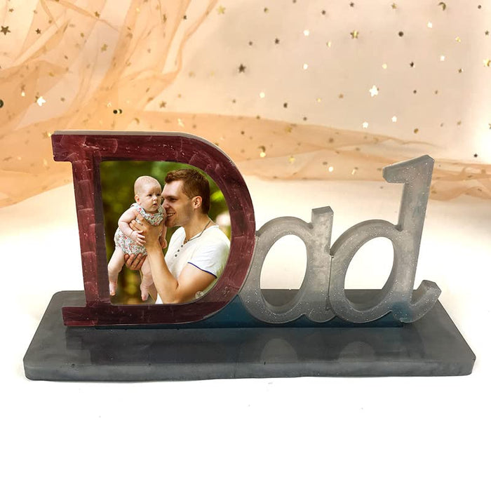 Playing Mold Photo Frame Resin Molds Silicone Resin Picture Frames Molds for Epoxy Resin Father's Day Theme Dad Shape Picture Frames Epoxy Molds for DIY Crafts Home Table Decor Father's Day Gifts