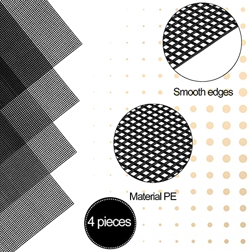 4 Pieces Plastic Mesh Sheets for Embroidery Black Mesh Fish Tank Divider Screen Craft Mesh 10 Pieces Binding Bars Sliding Bars for Embroidery Crafting Knit and Crochet Projects