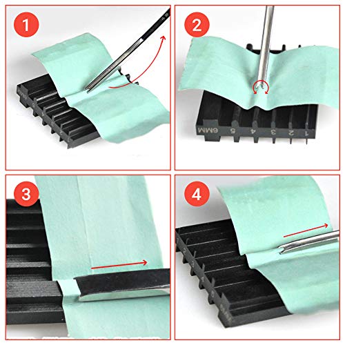 Sharpener Guide for Leather Cutter Head Leather Beveler Sharpen Leather Edger Professional Wide Shovel Cutting Thinner Edge Skiving Grinding Tool for Leathercraft