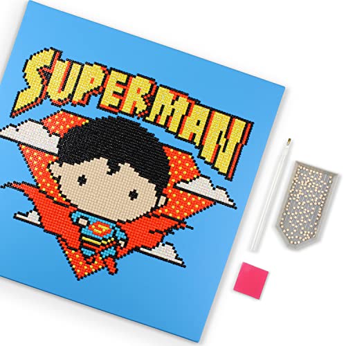 Superman Dots Box Diamond Painting Art Kit Round Drill Picture Art Craft Home Ready to Hang Wall Decor 11”x11”x1”