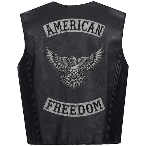 VEGASBEE American Reflective Embroidered Iron-On Patch Biker Jacket Rider Vest TOP Rocker 12" USA Gray (Reflective Grey Top)