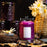 Purple Embossed Glass Candle Container with Lid and Labels, 8 oz - Pack of 9