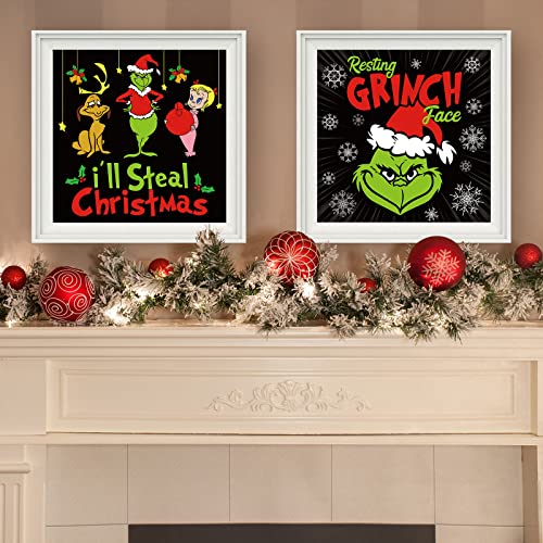 AnyDesign 4Pack Christmas Diamond Painting Kits Rhinestone Art Painting Merry Christmas Crystal Diamond Paint DIY Full Round Drill by Number Kits for Adults Kids Home Wall Decor 12x12"