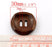 PEPPERLONELY Brand 50PC Brown 2 Hole Scrapbooking Sewing Wood Buttons 30mm (1-1/6 Inch)