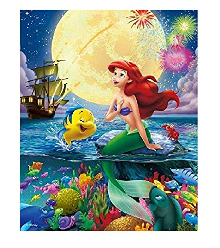 Little Mermaid Paint by Numbers Kits 16x20 Inch DIY 5D Diamond Canvas Painting by Number Mermaid Full Drill Crystal Rhinestone Diamond Embroidery Paintings Disney Princess Ariel Karyees