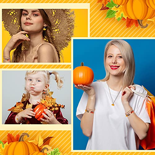 27 Pieces Thanksgiving Pumpkin Charms Autumn Pumpkin Pendant 3D Pumpkin Alloy Charms Jewelry DIY Making Accessory for Earring Bracelet Necklace (Yellow, Khaki, Orange Pumpkin with White Topper)