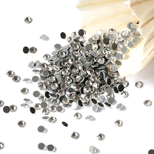 Dowarm 1440 Pieces Crystal Clear Hotfix Crystals, 4mm Hotfix Rhinestones for Crafts Clothing, Flatback Glass Gems for Dance Costumes (SS16)