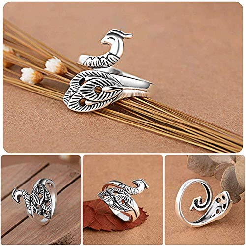 (3PCS) Adjustable Knitting Loop Crochet Loop Ring Knitting Accessories,Peacock Open Finger Ring,Adjustable Braided Ring for Faster Knitting