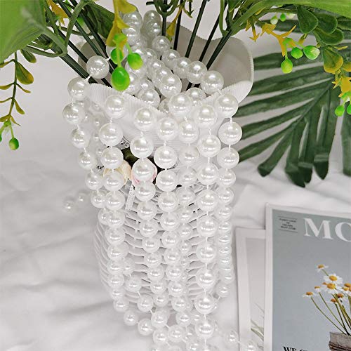 AdasBridal 10mm Pearls for Craft Faux Pearl Beads Garland Pearl Bead Roll Stand Bead Trim String of Pearls for Party Home Decoration, 10M/32ft per Roll, White
