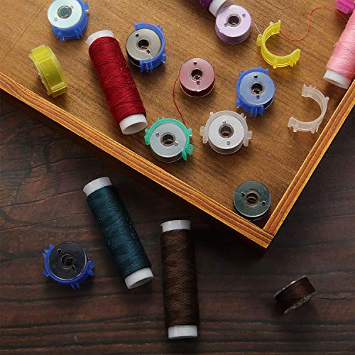 80 Pieces Sewing Bobbin Clips Bobbin Holder Clips Bobbin Holder Clamps Thread Clips Holder Tool Sewing Machine Tools for Thread Spool Organizing, 5 Colors
