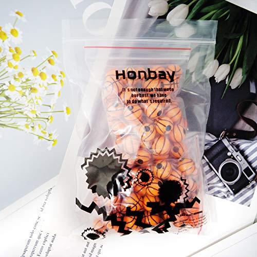Honbay 100PCS Acrylic Basketball Beads with Big Hole for Bracelets Necklaces Earrings Hair Ties Keychains Making